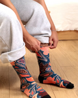 Blue And Tangerine Floral Socks | Bookazine HK