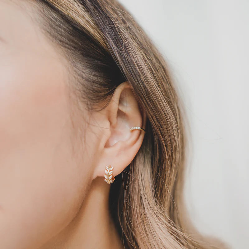 Sparkly Branch Huggies Earrings Gold | Bookazine HK