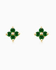 Emerald Green Lucky Clover Earrings Gold | Bookazine HK