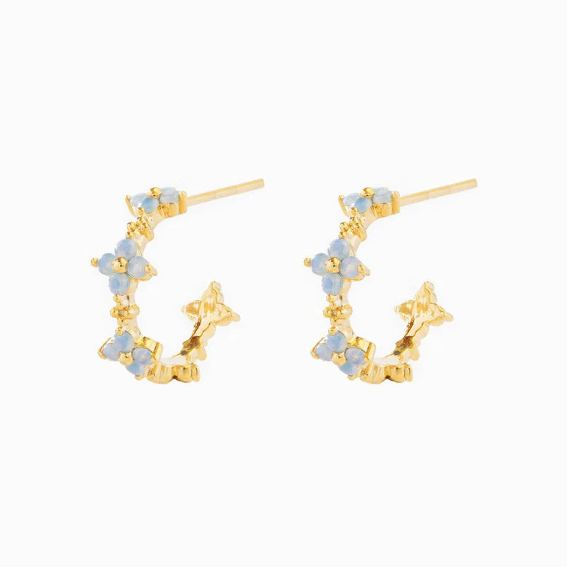 Flower Power Hoops Earrings Gold | Bookazine HK