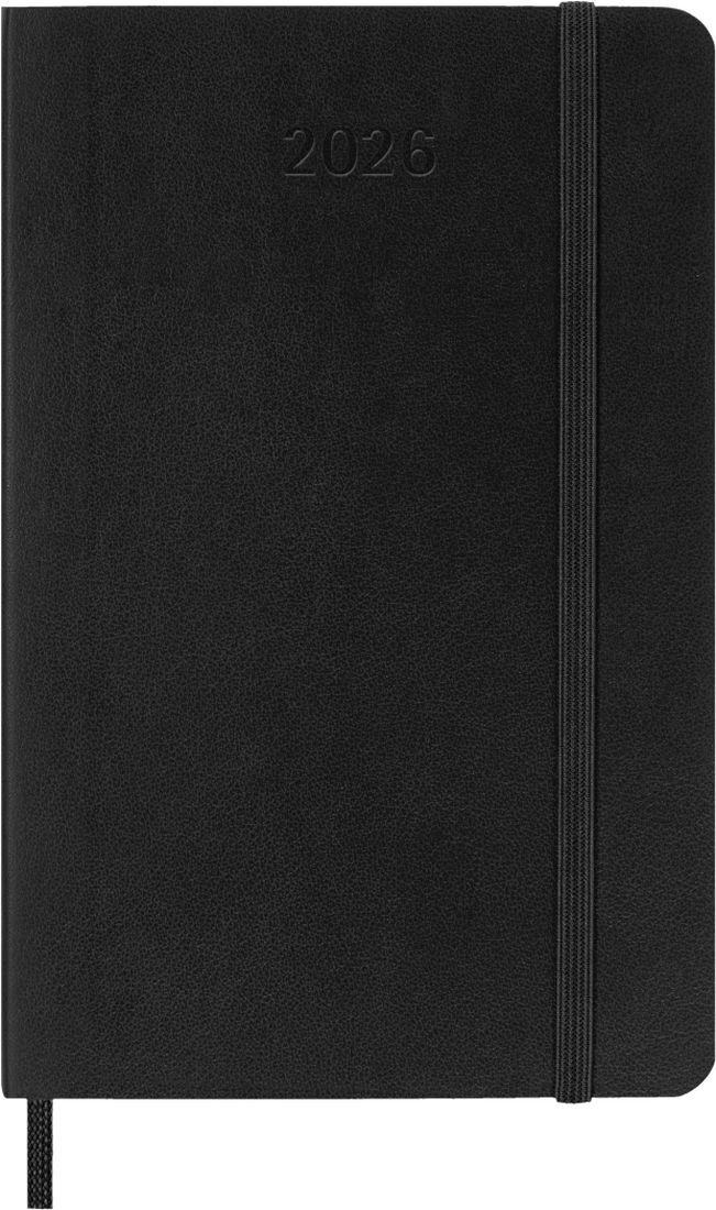 12M Daily Pocket Black Softcover