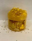 Golden Cubes Clear Iridescent Slime