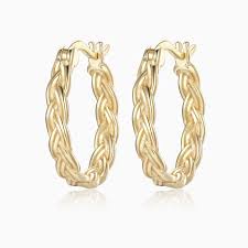 Braid Hoop Earrings Gold | Bookazine HK