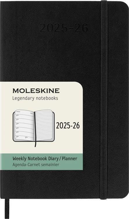 18M Weekly Softcover Notebook Pocket Black | Bookazine HK