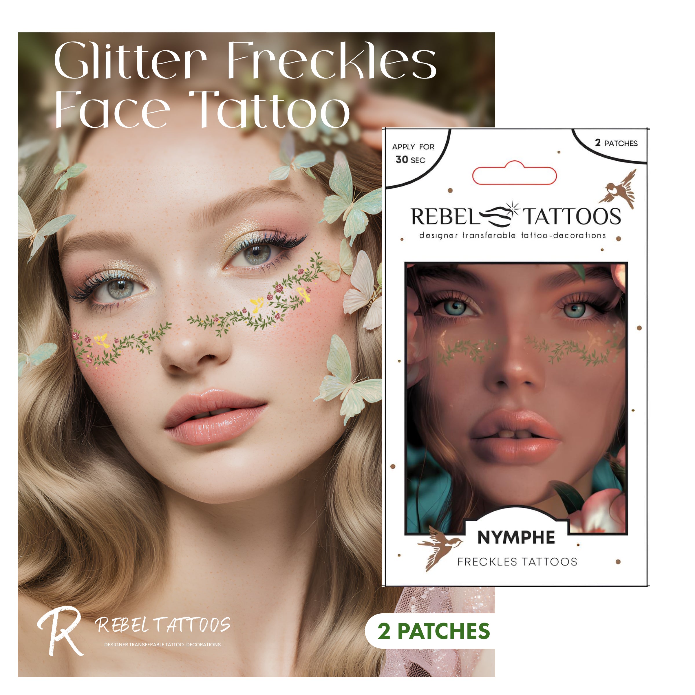 Green Nymphe Temporary Freckles Tattoo