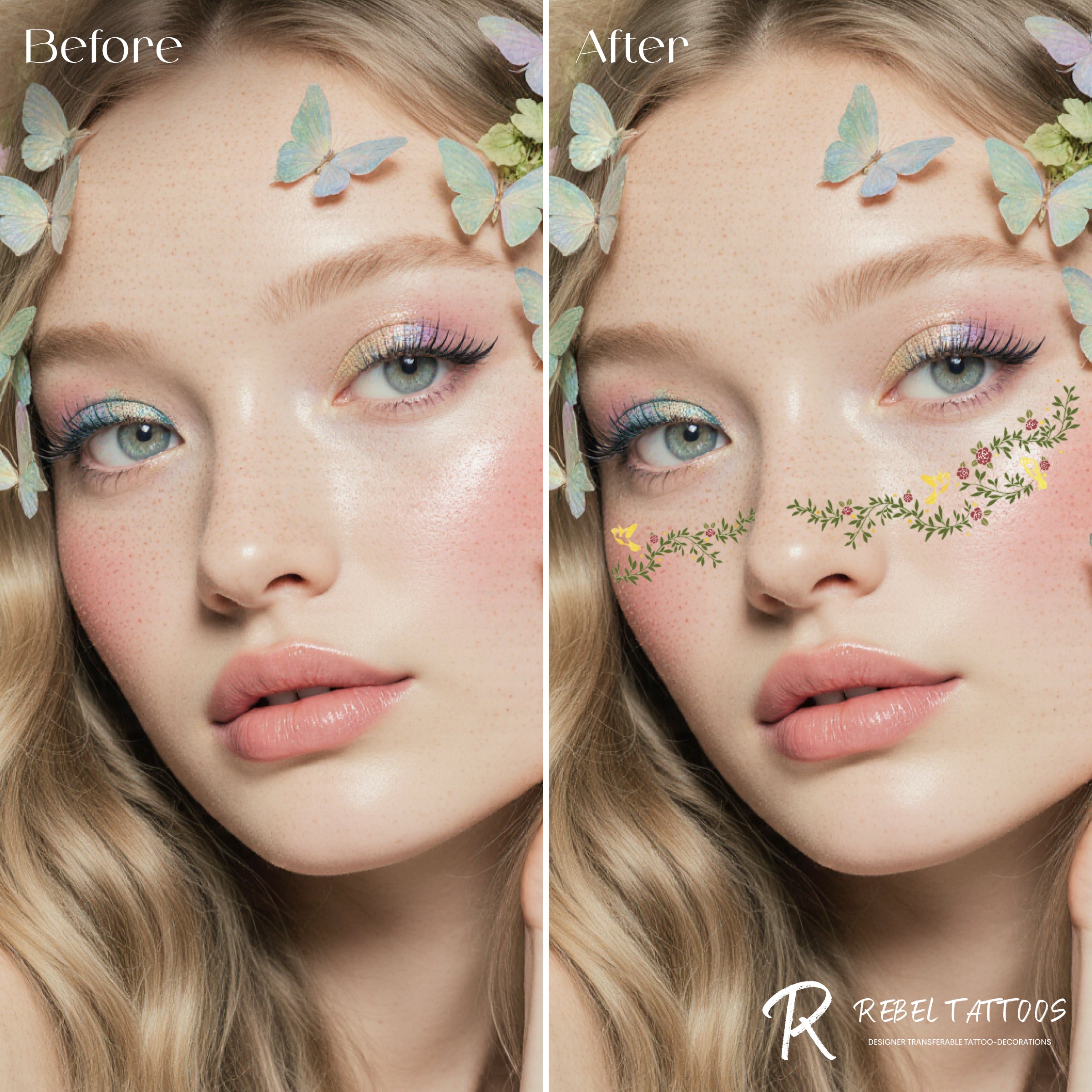 Green Nymphe Temporary Freckles Tattoo