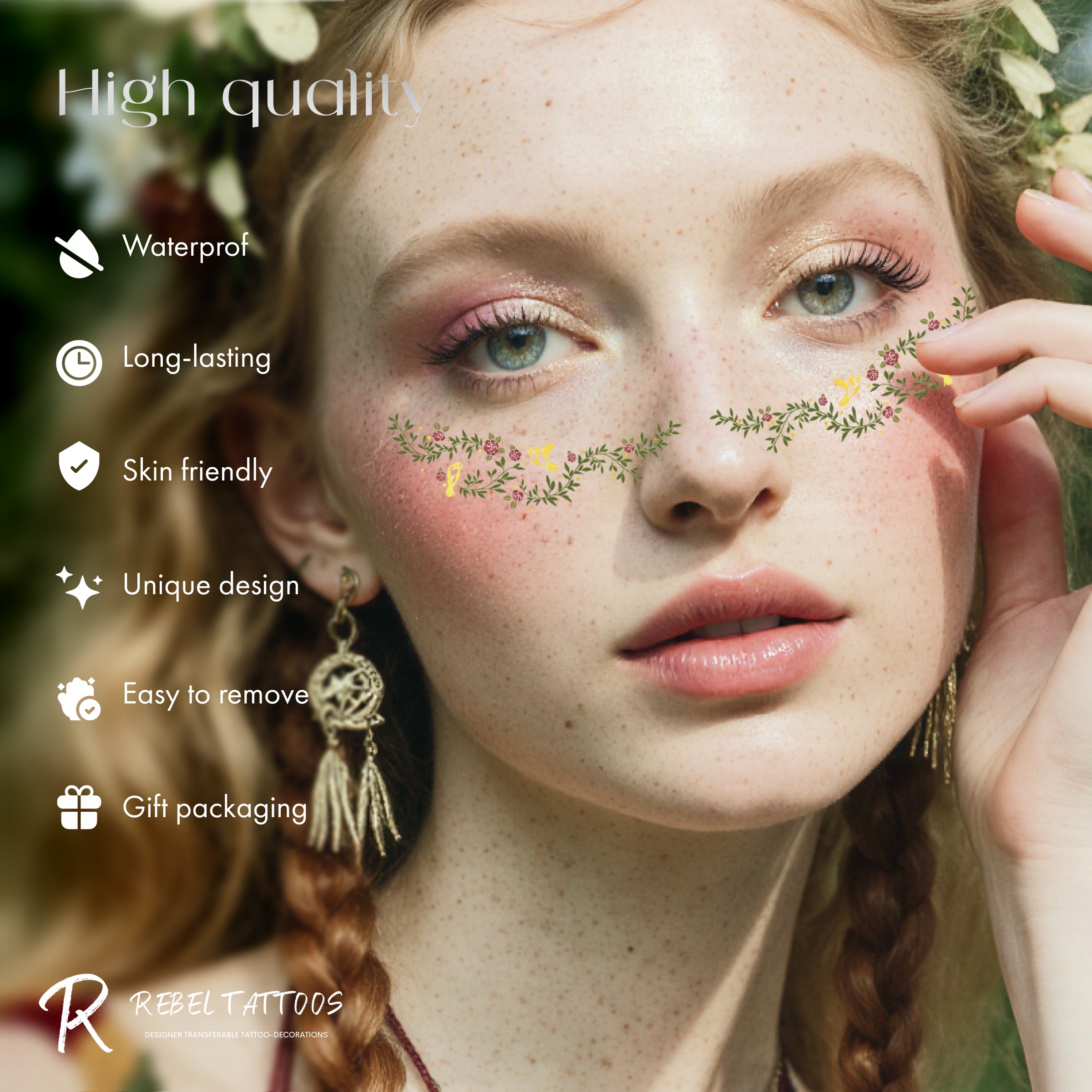 Green Nymphe Temporary Freckles Tattoo