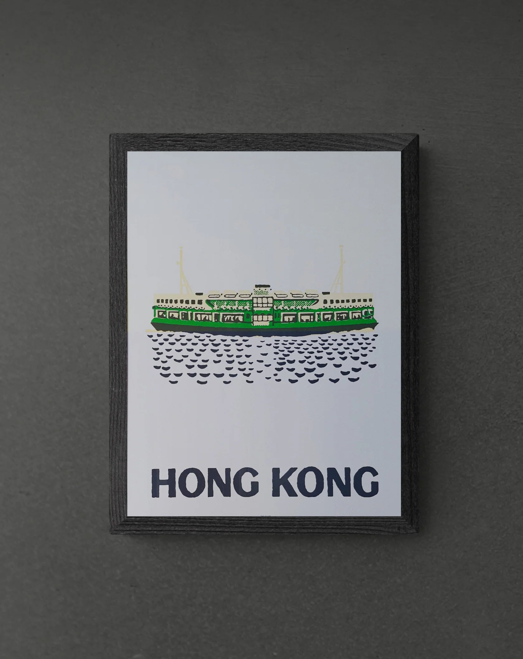 Star Ferry Green On Offwhite Print 40X30cm With Frame | Bookazine HK