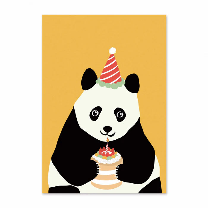 B'Day Cake Panda Orange A4 Card  | Bookazine HK