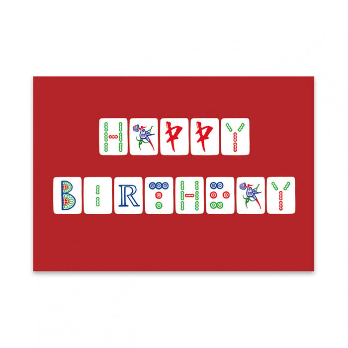 Happy Birthday Mahjong Tiles Red Greeting Card | Bookazine HK