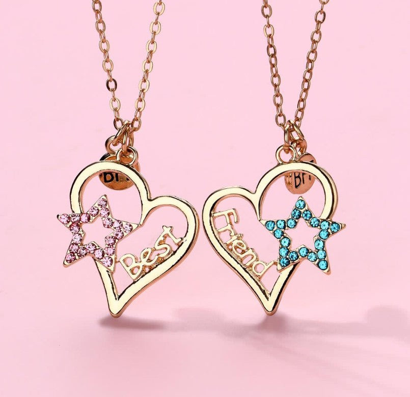 Heart And Star BFF Necklace Set | Bookazine HK