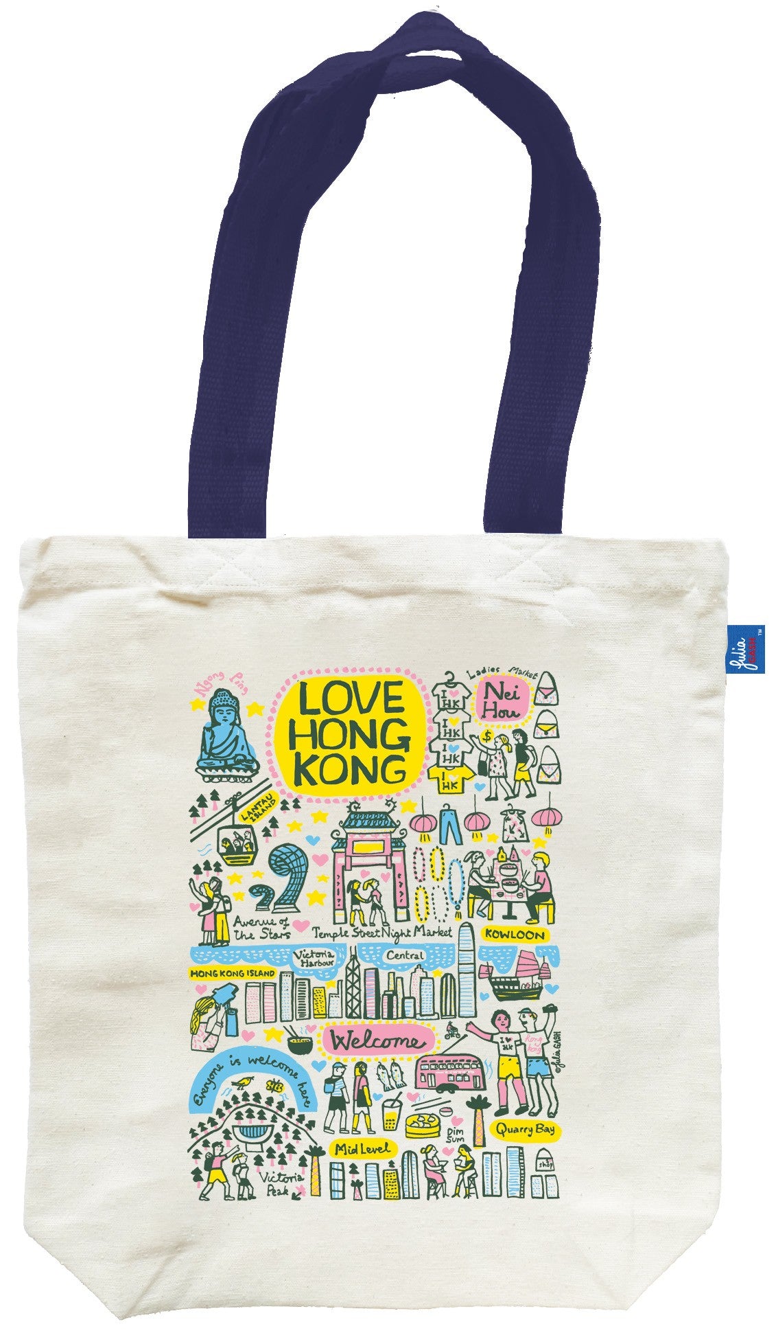 Love Hk Medium Tote Bag Natural | Bookazine HK