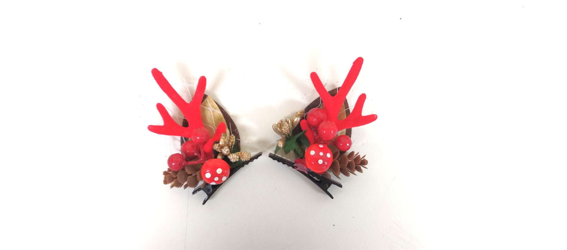 Holly Berry Reindeer Ears Hairclip Set Of 2 | Bookazine HK