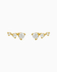 Trilogy Mini Climber Stud Earrings Gold | Bookazine HK