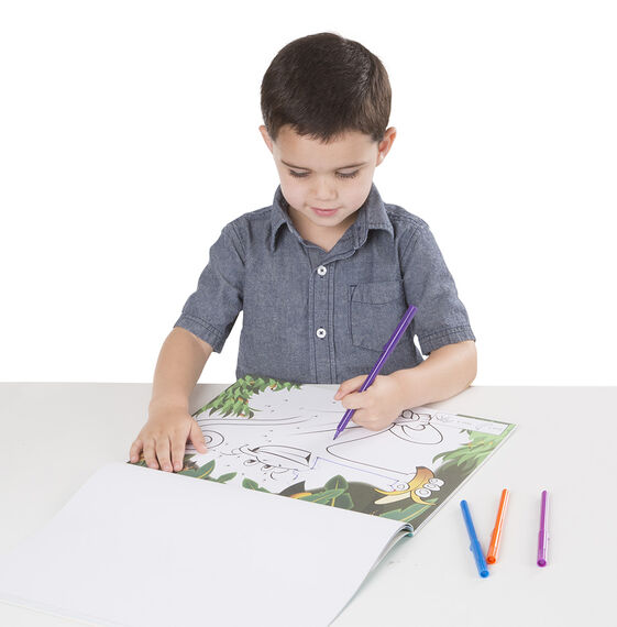 Abc 123 Dot To Dot Coloring Pad Wild Animals