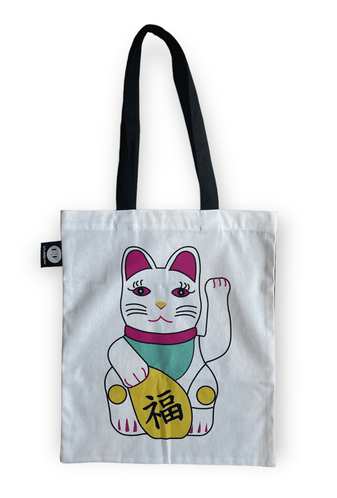 Lucky Cat Canvas Tote Bag by Liz Fry Design | Bookazine HK