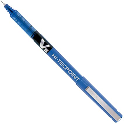 Pilot V5 Cartridge System Liquid Ink Rollerball 0.5 mm tip Single Pen with  3 Free Refills - Blue
