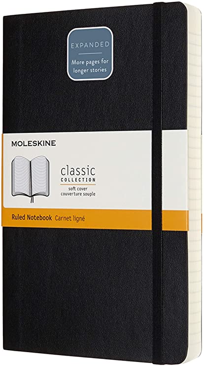 Classic Lined Notebook Softcover Large Black