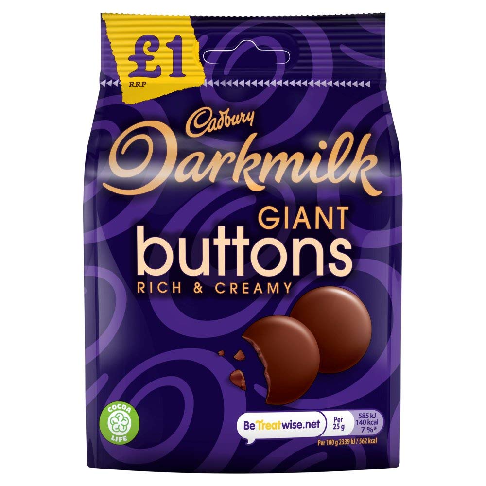 Cadbury Dark Milk Giant Buttons 90G