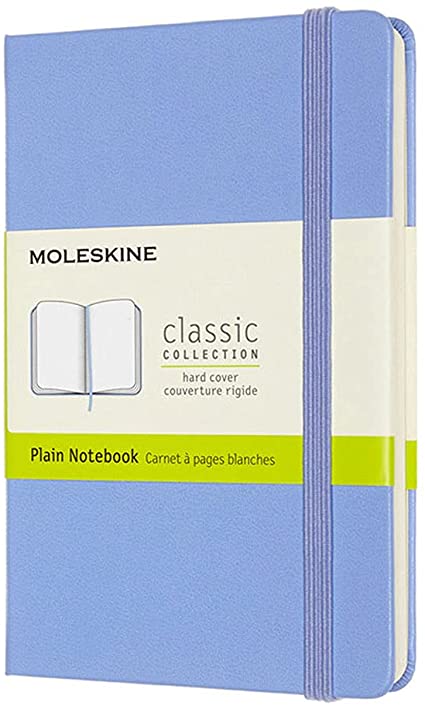 Classic Blank Notebook Hardcover Pocket Hydrangea Blue