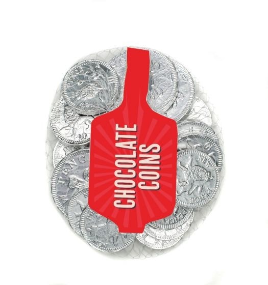 Silver Net White Chocolate Coins 100G