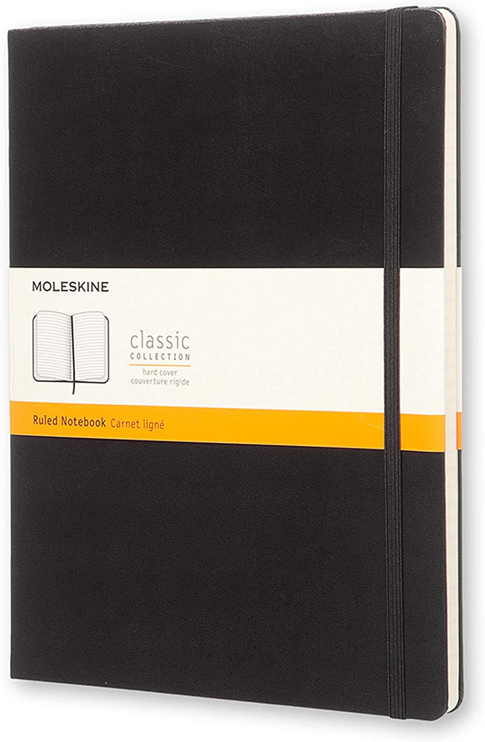 Moleskine Classic Notebook, Hard Cover, XL (7.5" x 9.5") Ruled/Lined, Black, 192 Pages