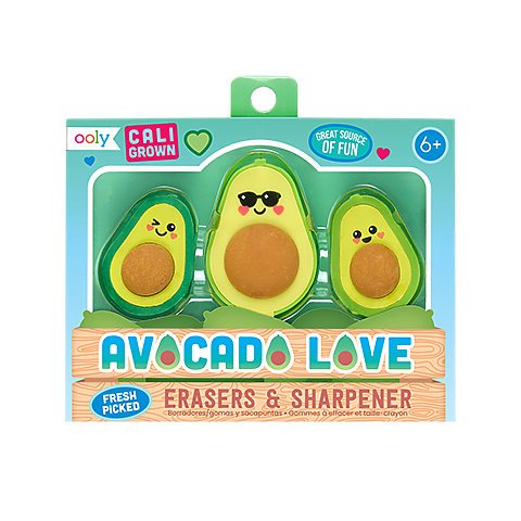 AVOCADO LOVE ERASER AND SHARPENER SET OF 3