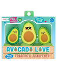 AVOCADO LOVE ERASER AND SHARPENER SET OF 3