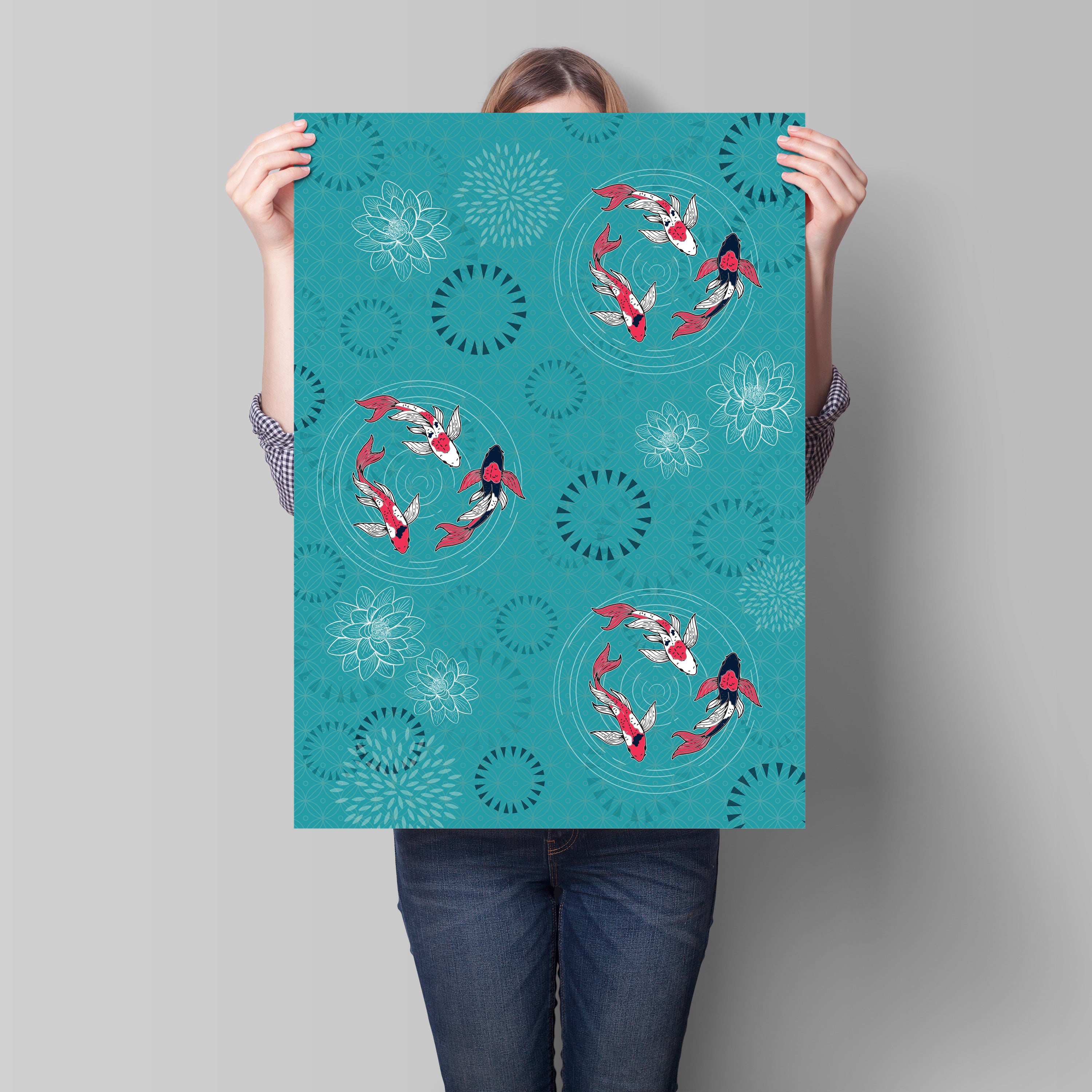 Fish Pond & Lattice Tea Towels Pack of 2 | Bookazine HK