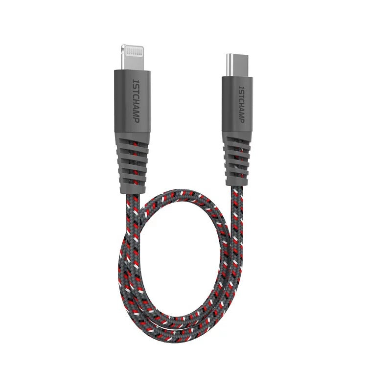 GREY USB-C TO LIGHTNING (MFi), NYLON 030CM