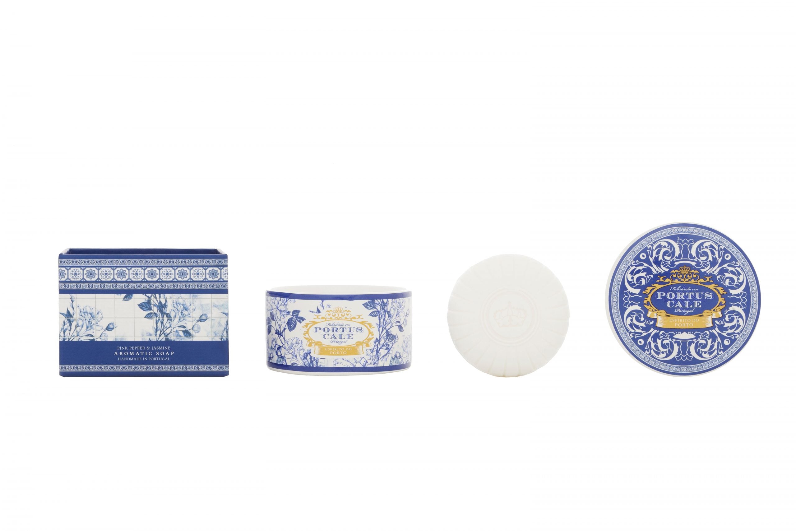 Portus Cale Gold &amp; Blue Aromatic Soap with Ceramic Dish | Bookazine HK