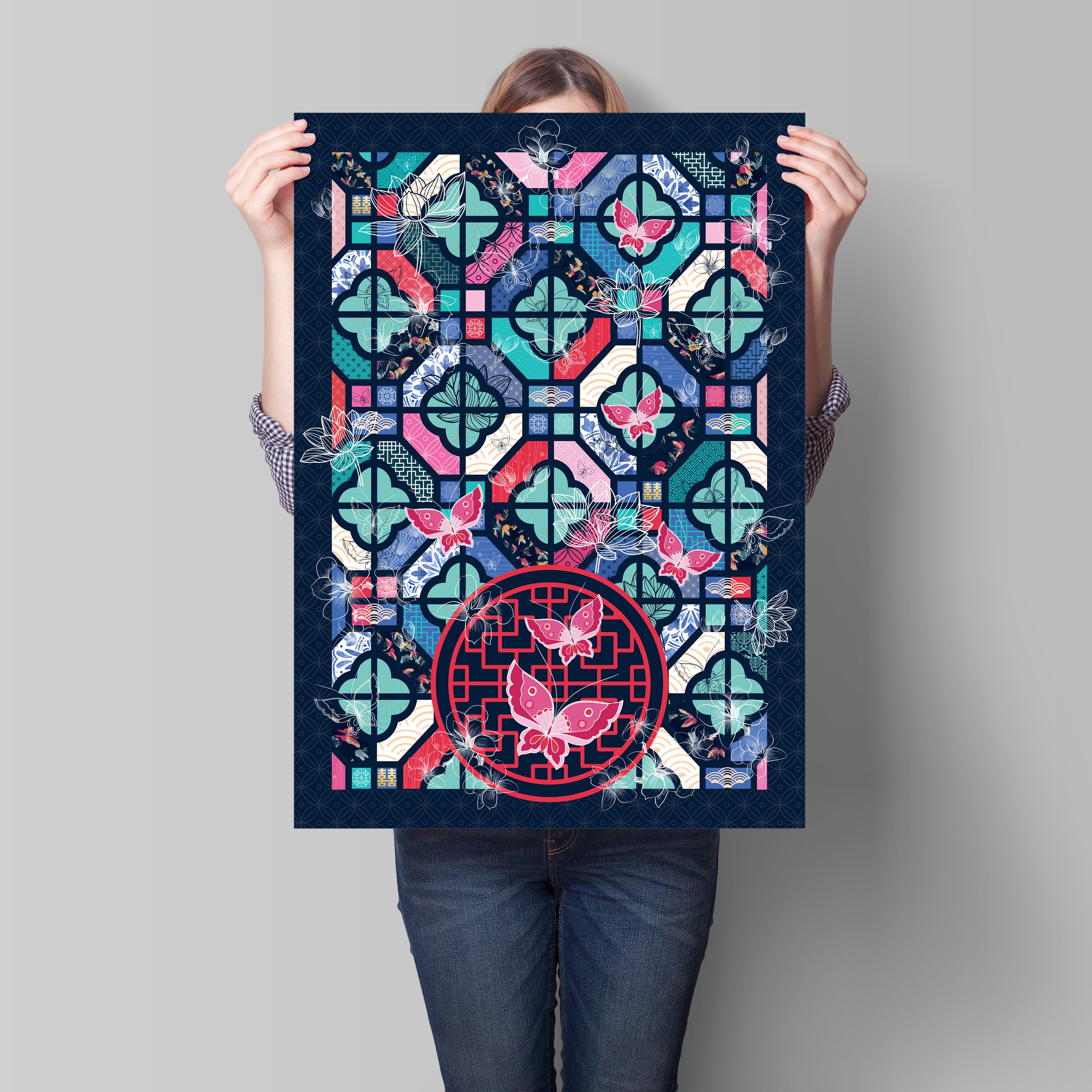 Butterflies & Lattice Tea Towels Pack of 2 | Bookazine HK