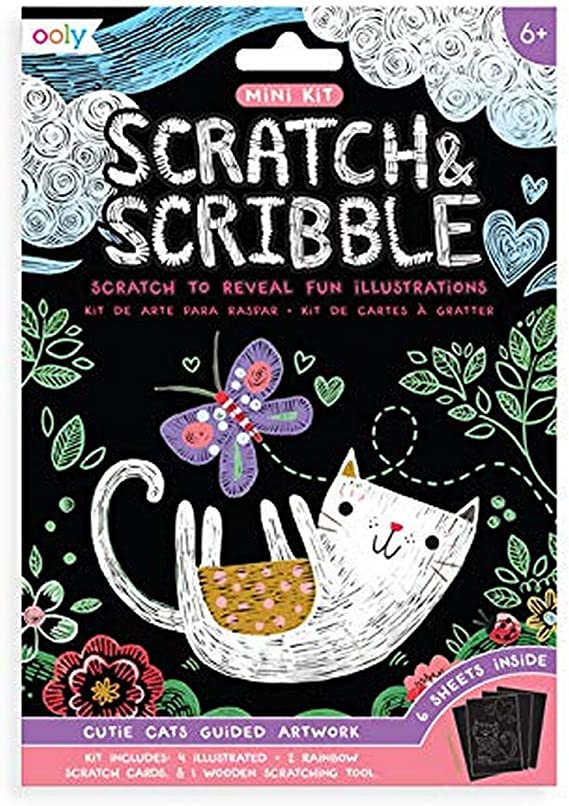 MINI SCRATCH & SCRIBBLE ART KIT CUTIE CATS SET
