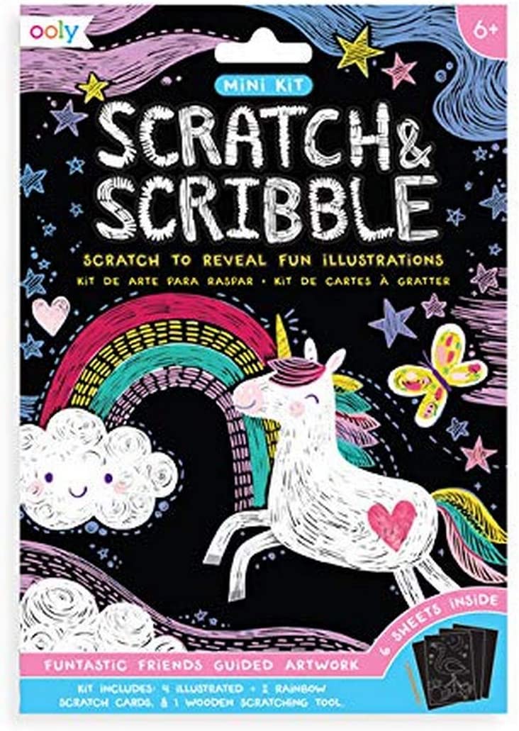 MINI SCRATCH & SCRIBBLE ART KIT FUNTASTIC FRIENDS SET