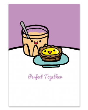 Perfect Together Milk Tea and Egg Tart Greeting Card | Bookazine HK