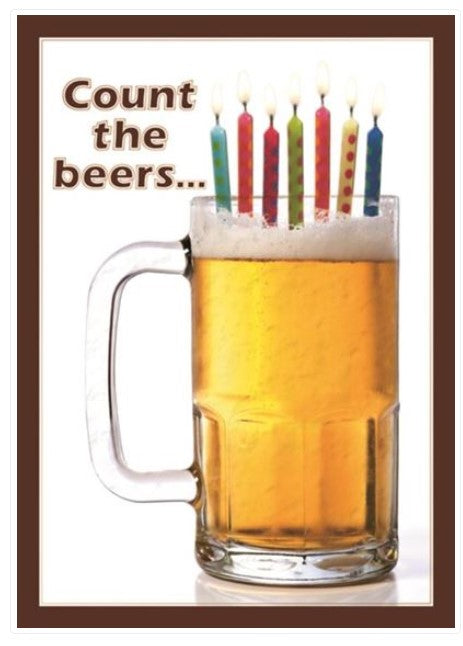 Count The Beers Birthday Card