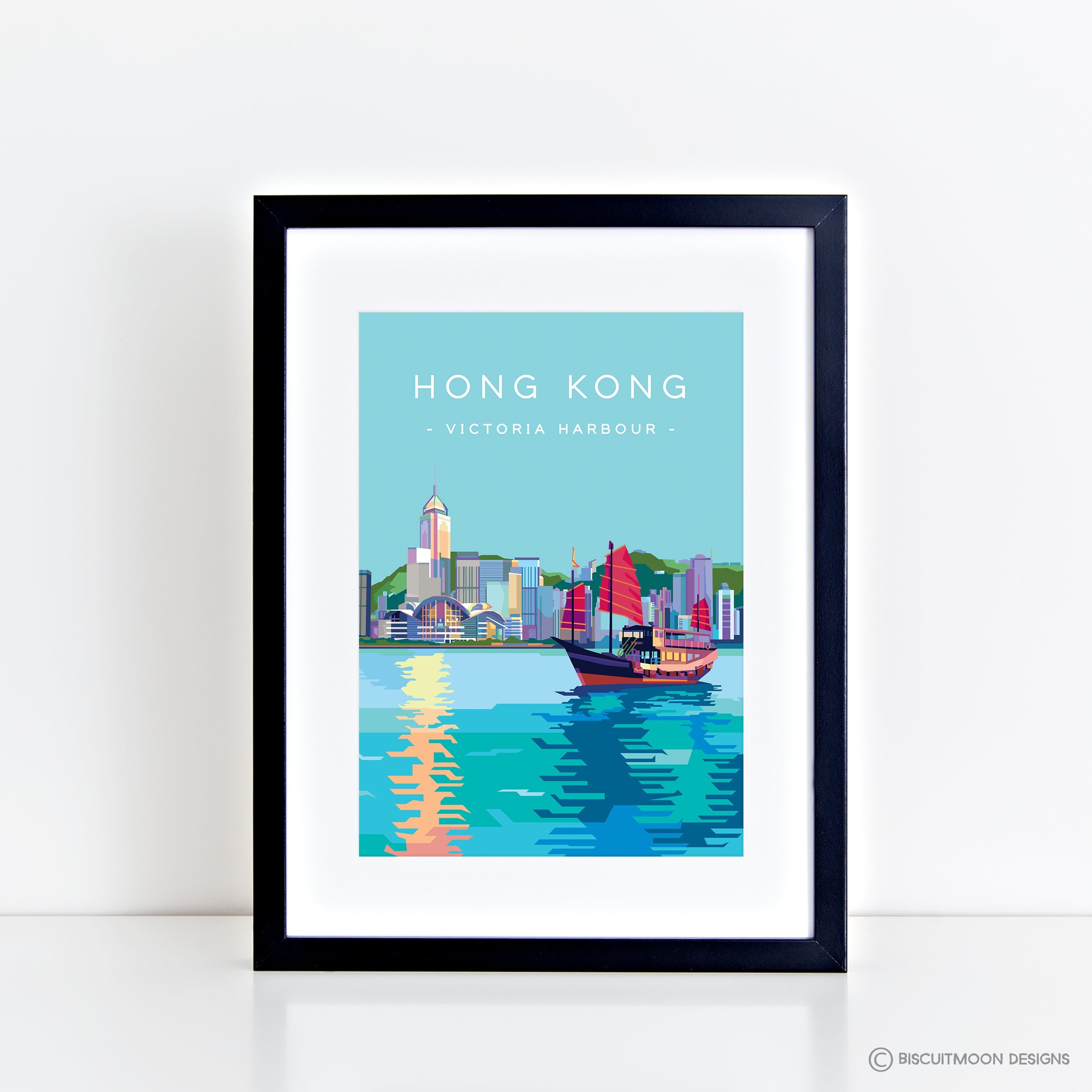 Hong Kong Victoria Harbour Aqua Luna Print | Bookazine HK