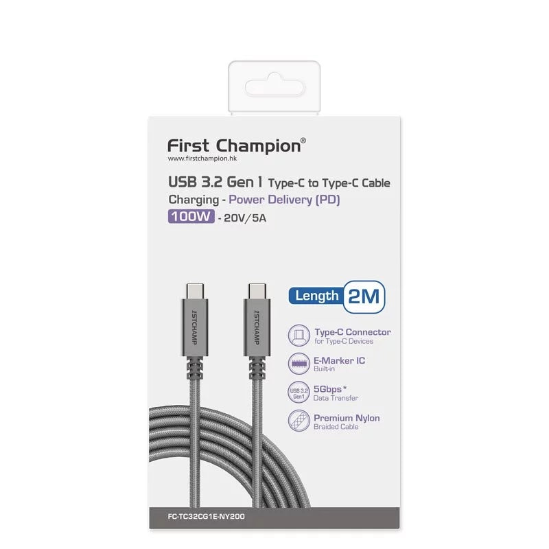 USB 3.2 GEN1 TYPE-C TO TYPE-C 100W, 200CM