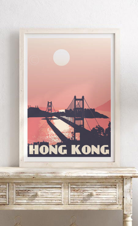 anajiko-HongKongBridgePinkFineArtPrint-bookazinehk