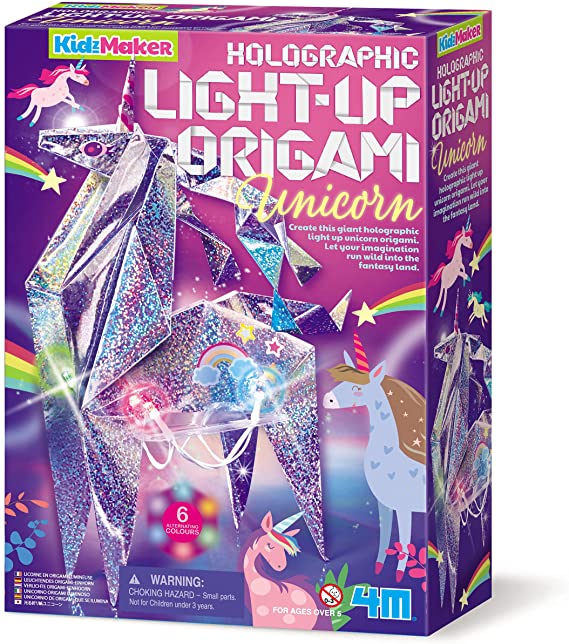 KidzMaker Holographic Light Up Origami Unicorn | Bookazine HK