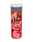 Kambukka Etna Thermal Mug (SS) 17oz (500ml) - Coral w/ Trumpet Flower