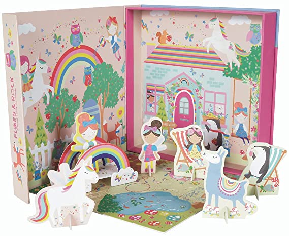 Floss &amp; Rock 43P6374 Rainbow Fairy Pop Out Play Scene, Multicolor, 21.5cm x 21.5cm x 4.5cm