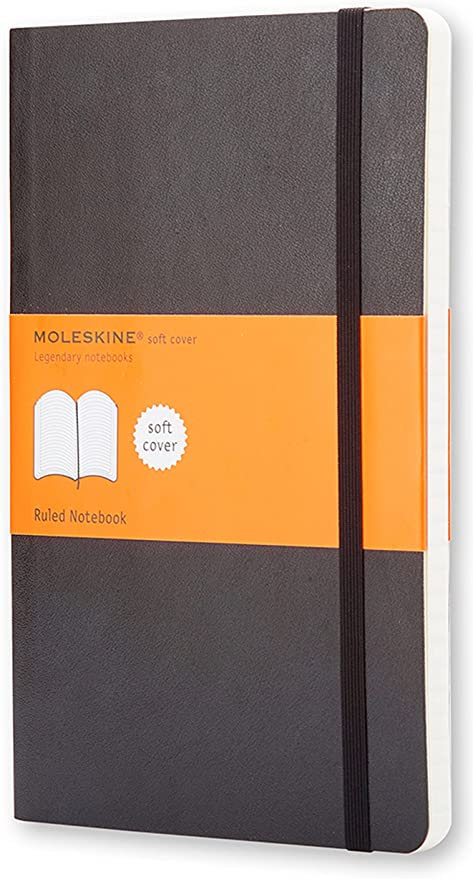 Classic Lined Notebook Softcover Large Black