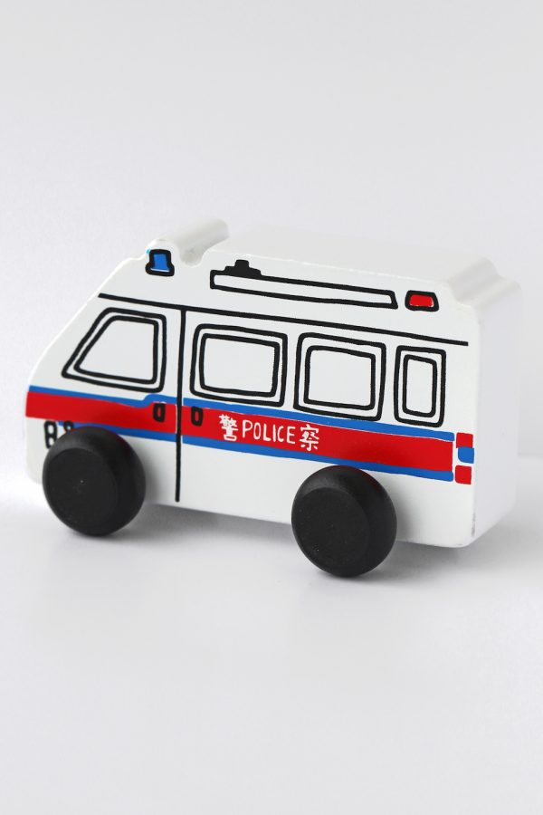 wooden police car toy