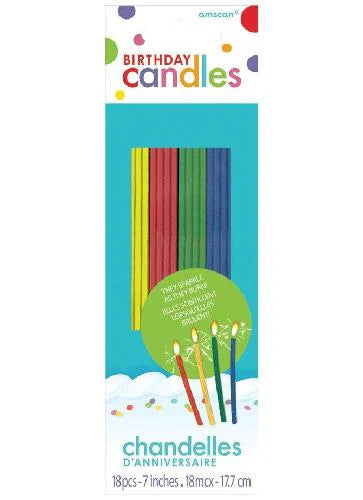 Slim Sparkler Candles Primary Pack of 18 | Bookazine HK