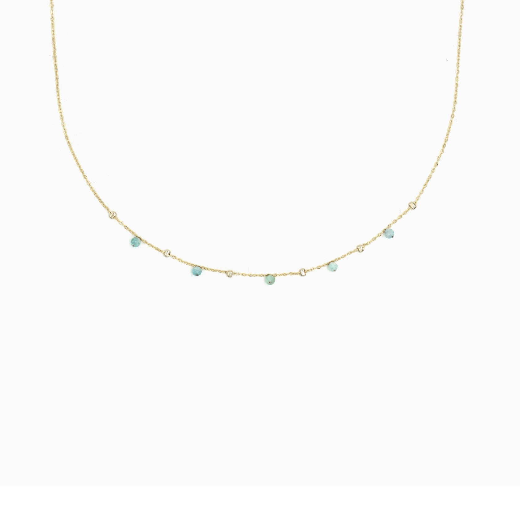 Natural Amazonite Twinkle Satellite Necklace