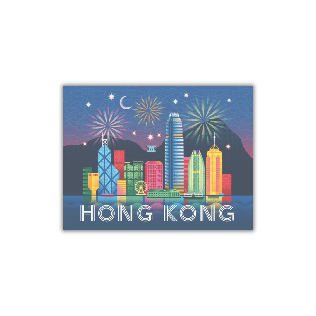 Hong Kong Skyline Reflections Postcard | Bookazine HK