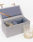 Gold Mahjong Etched Whiskey Glass (Set of 2)