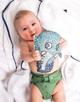 Hand Stitched Lovey Rattle - Elephant