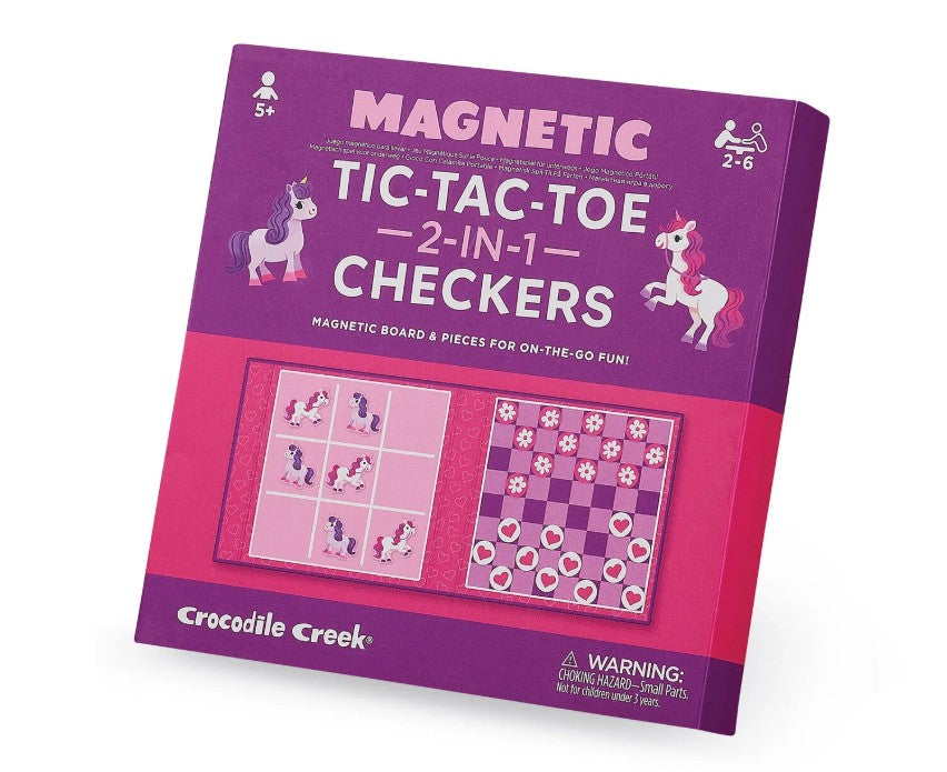 Tic Tac Toe &amp; Checkers Unicorn Magnetic Game